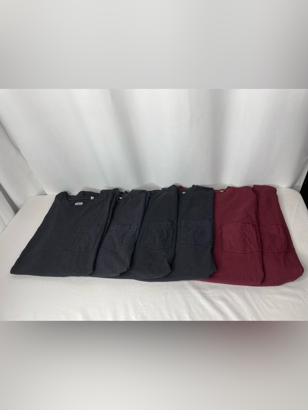 6 Oobe Brand Pocket T Shirt Bundle Mens XXL Black Burgundy Cotton Basic Tees